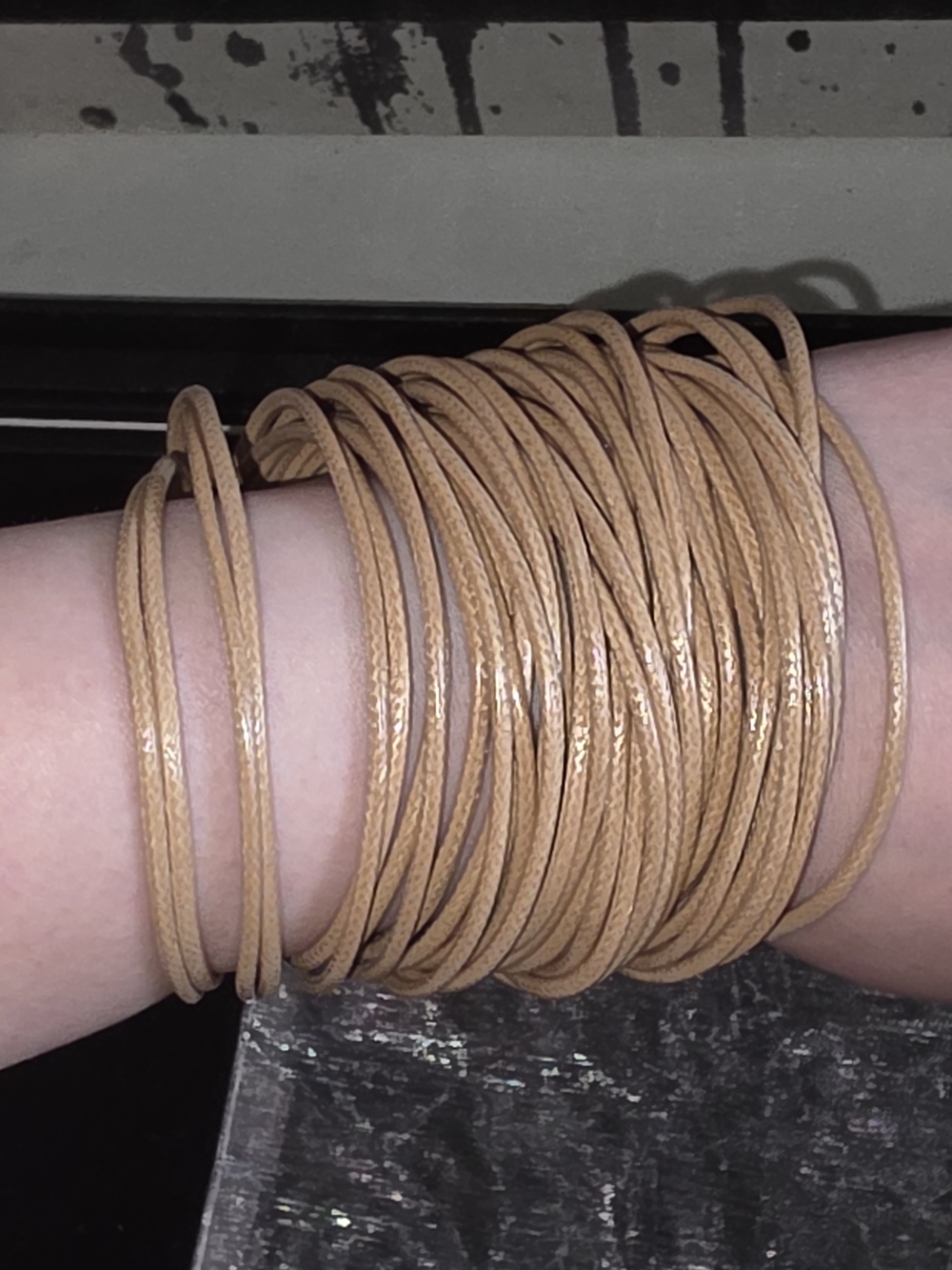 SAACHI Gold And Light Brown Multi-Strand Cord Magnetic Bracelet